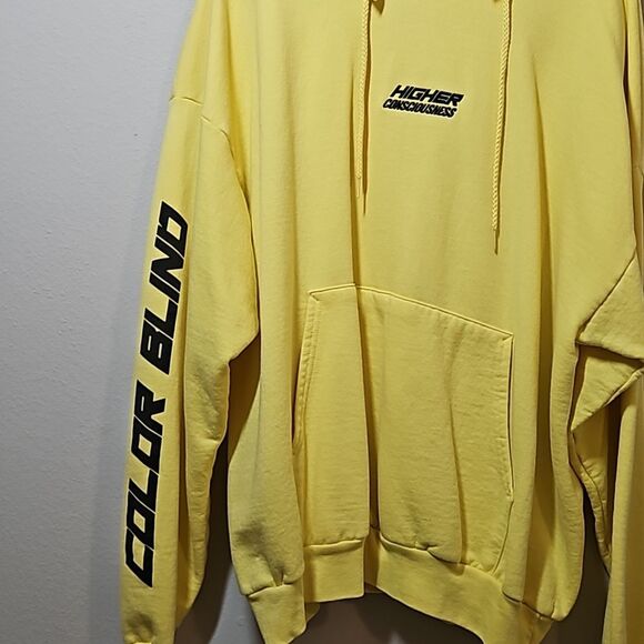Higher Consciousness size 2XL Yellow Hoodie Sweatshirt - Picture 2 of 6